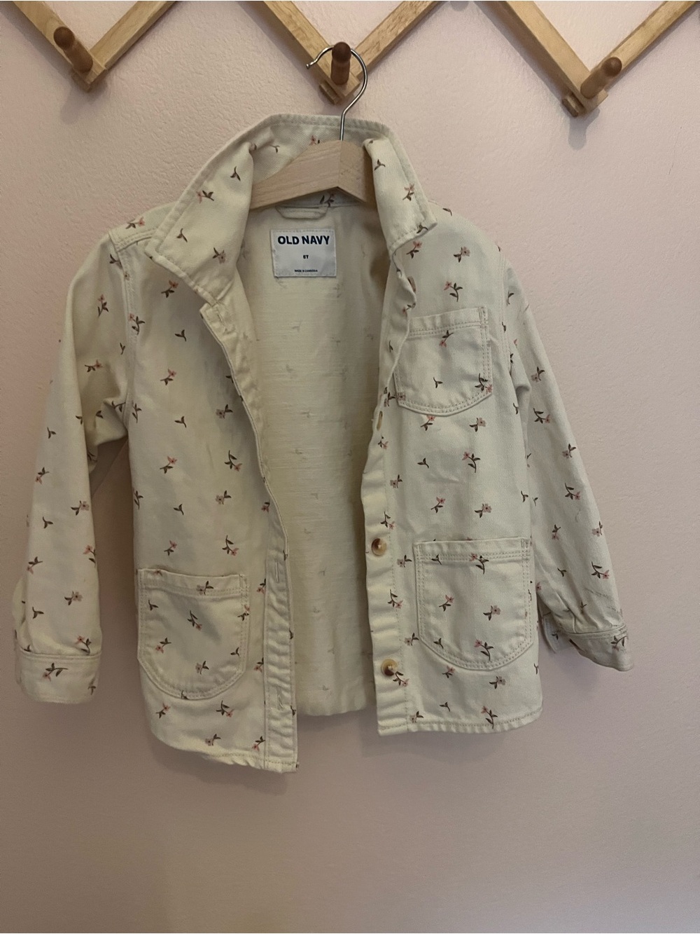 Old Navy Cream Floral Jean Jacket for Kids cottage core